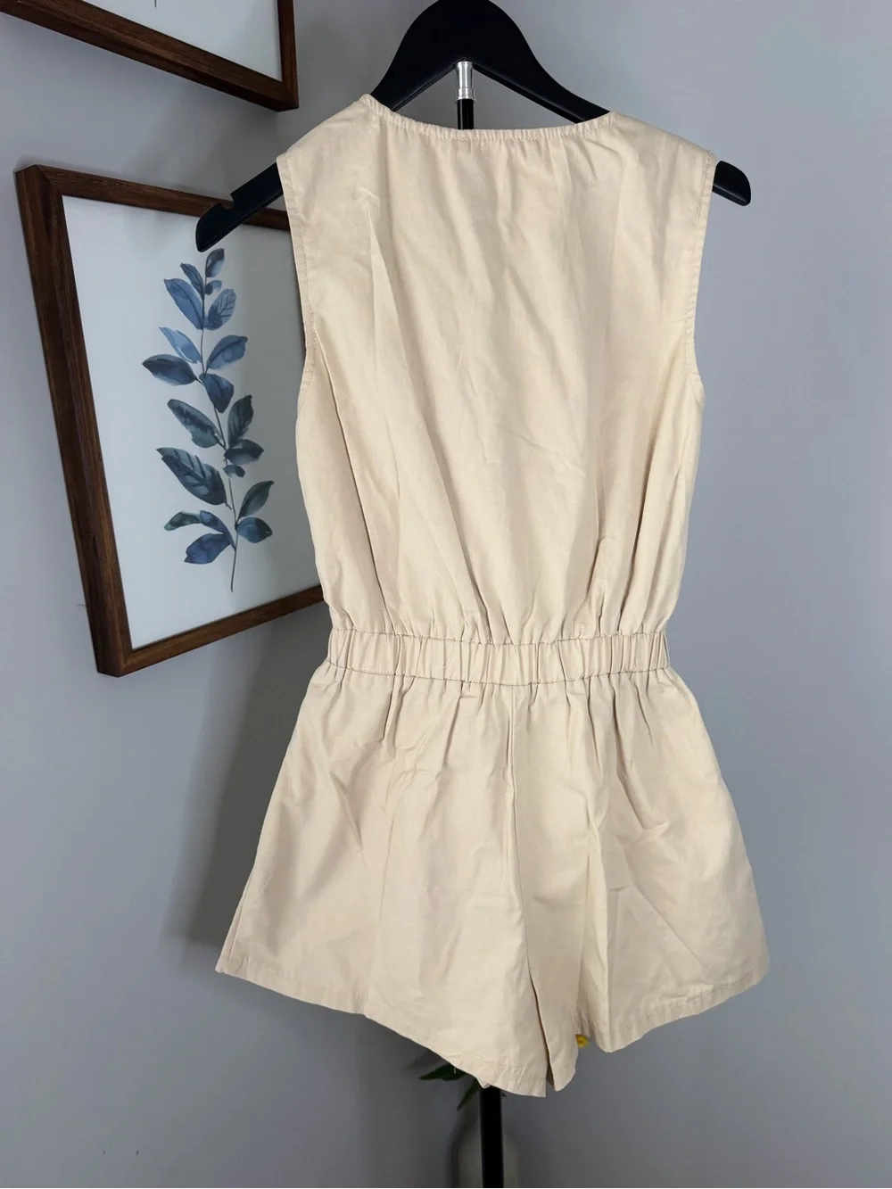 Neutral Floral Embroidered Romper - Beige/Cream - Picture 5 of 5